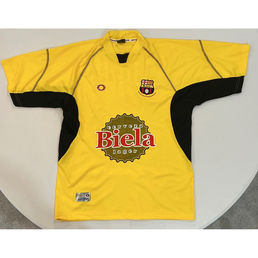 VTG‎ Optimus Barcelona SC Soccer Jersey Mens XL Yellow Biela Lager Blokecore